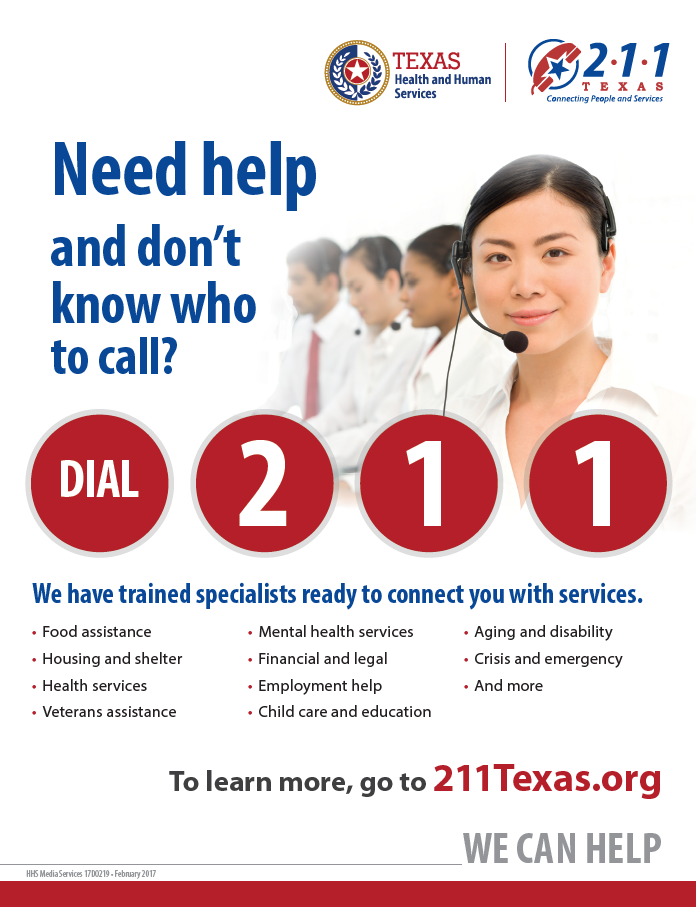 Need help and don't know who to call? Dial 211